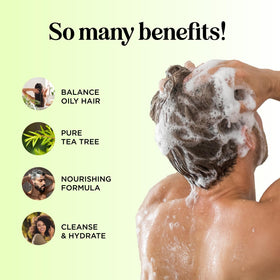 Maple Holistics pump dispensing shampoo demonstrating easy use