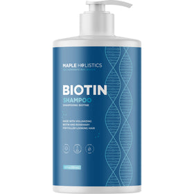 Maple Holistics front bottle view showing product and label benefits