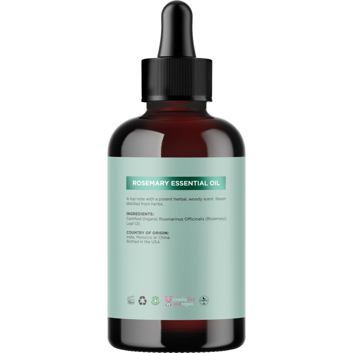 Maple Holistics dropper releasing rosemary oil indicating precise DIY blending