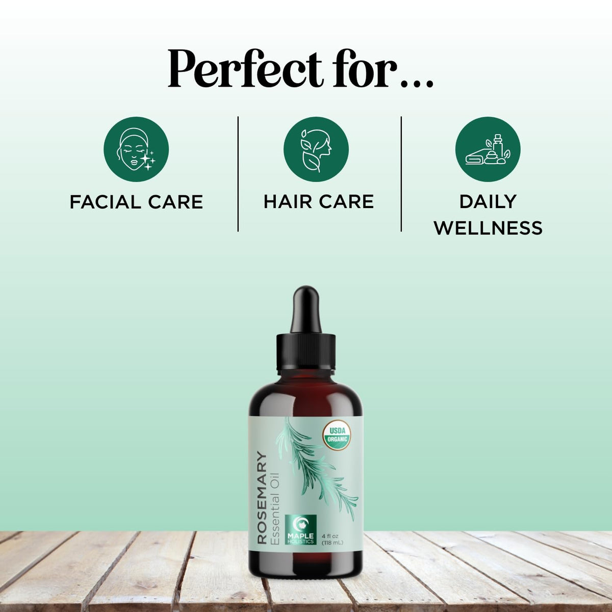 Maple Holistics product label with USDA organic seal highlighting certified purity