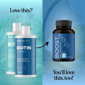 Maple Holistics 8 fl oz bottle next to common object for size clarity