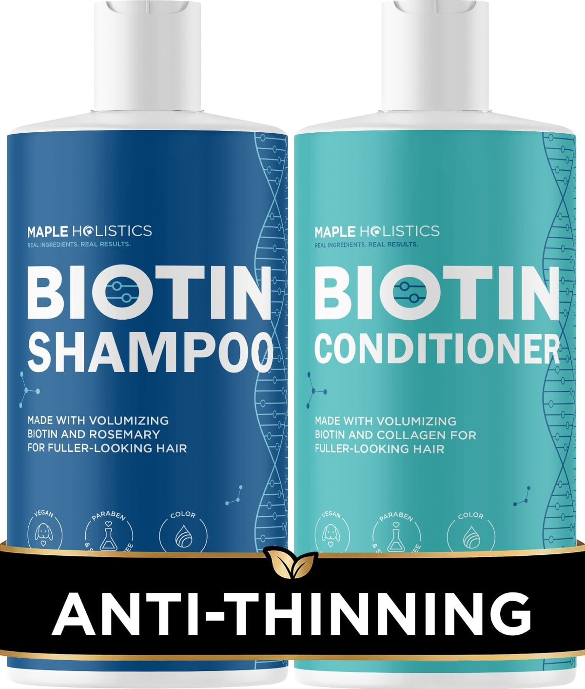 Maple Holistics set front packaging showing two bottles and benefits