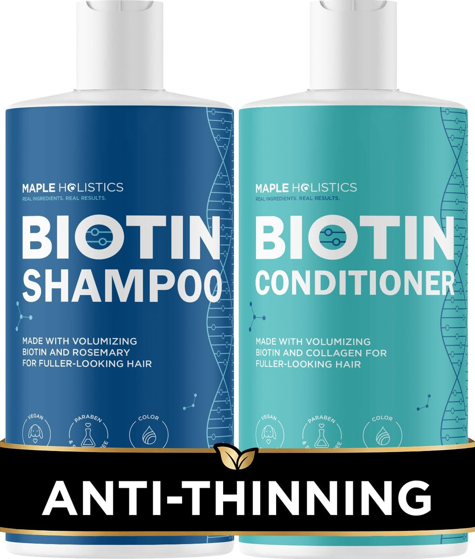 Maple Holistics set front packaging showing two bottles and benefits