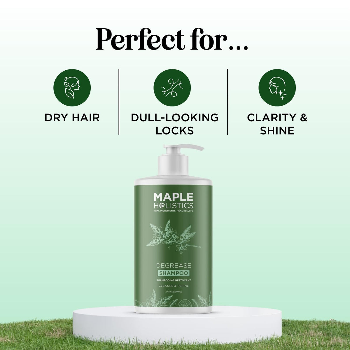 Maple Holistics ingredients display with rosemary and lemon showing fresh scent benefit
