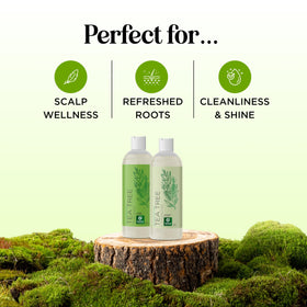 Maple Holistics shampoo pump close-up showing easy dispensing and gentle formula