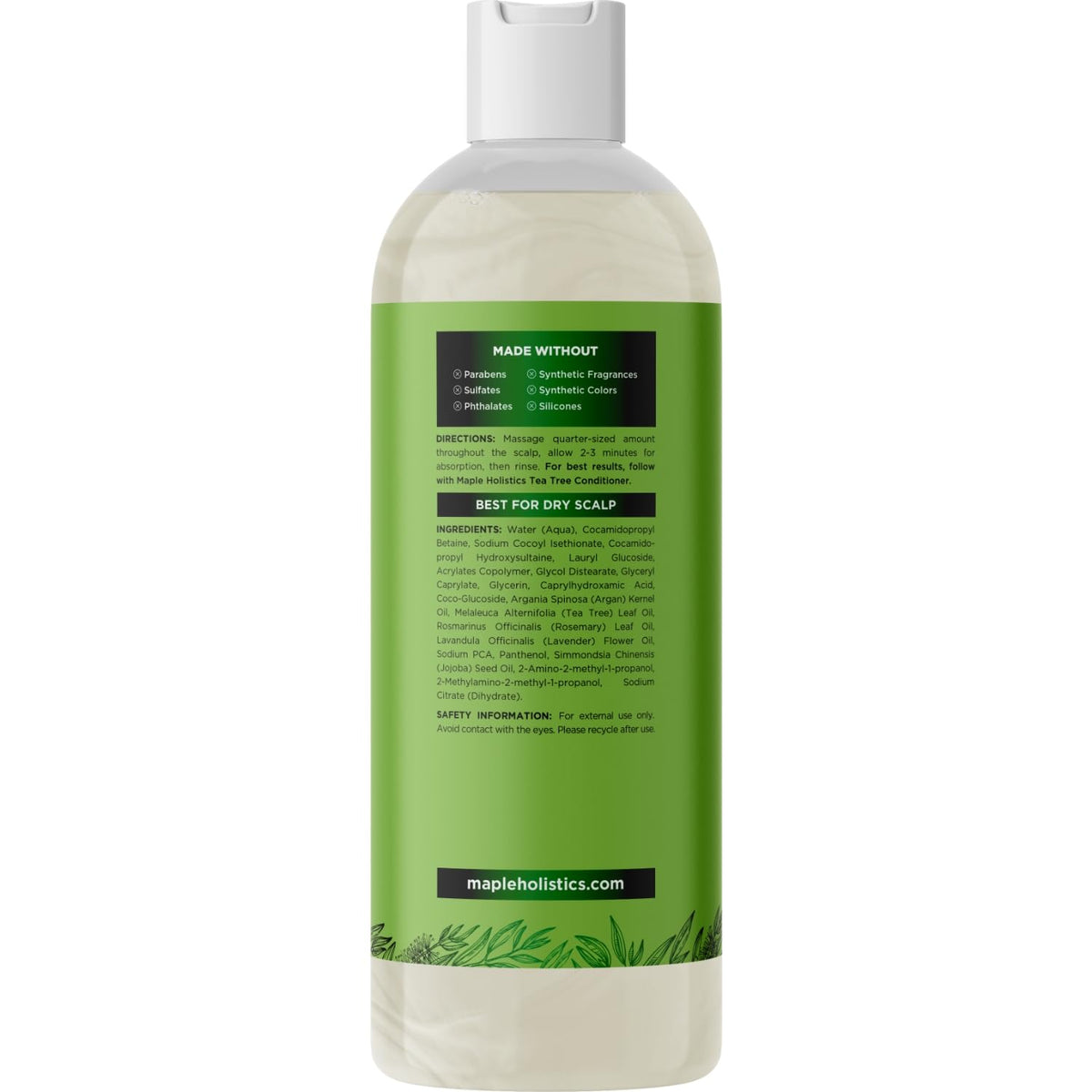 Maple Holistics 8 fl oz bottle in hand showing compact travel size