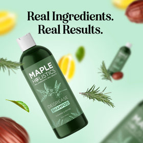 Maple Holistics bottle held in hand to show the 8 oz size