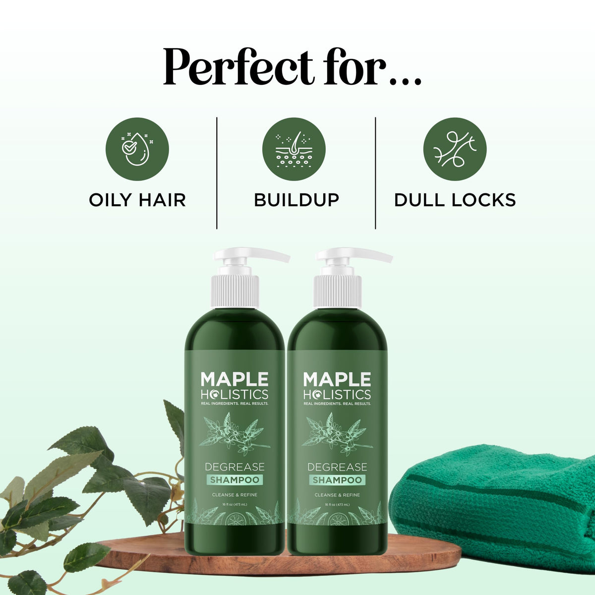 Maple Holistics bottle in hand for size comparison showing travel-friendly benefit