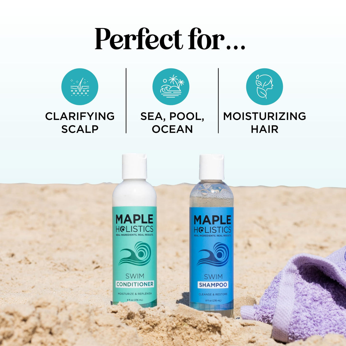 Maple Holistics bottles in hand showing scale and travel-friendly sizing