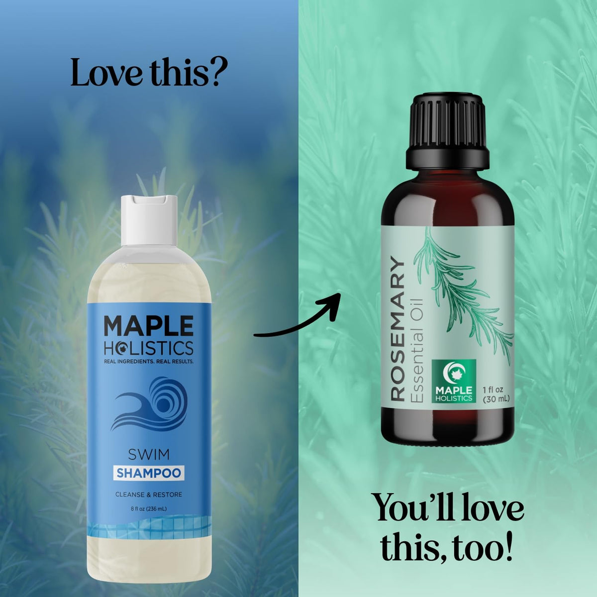 Maple Holistics bottle held in hand illustrating product size