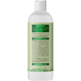 Maple Holistics conditioner applied to wet hair demonstrating scalp cleansing