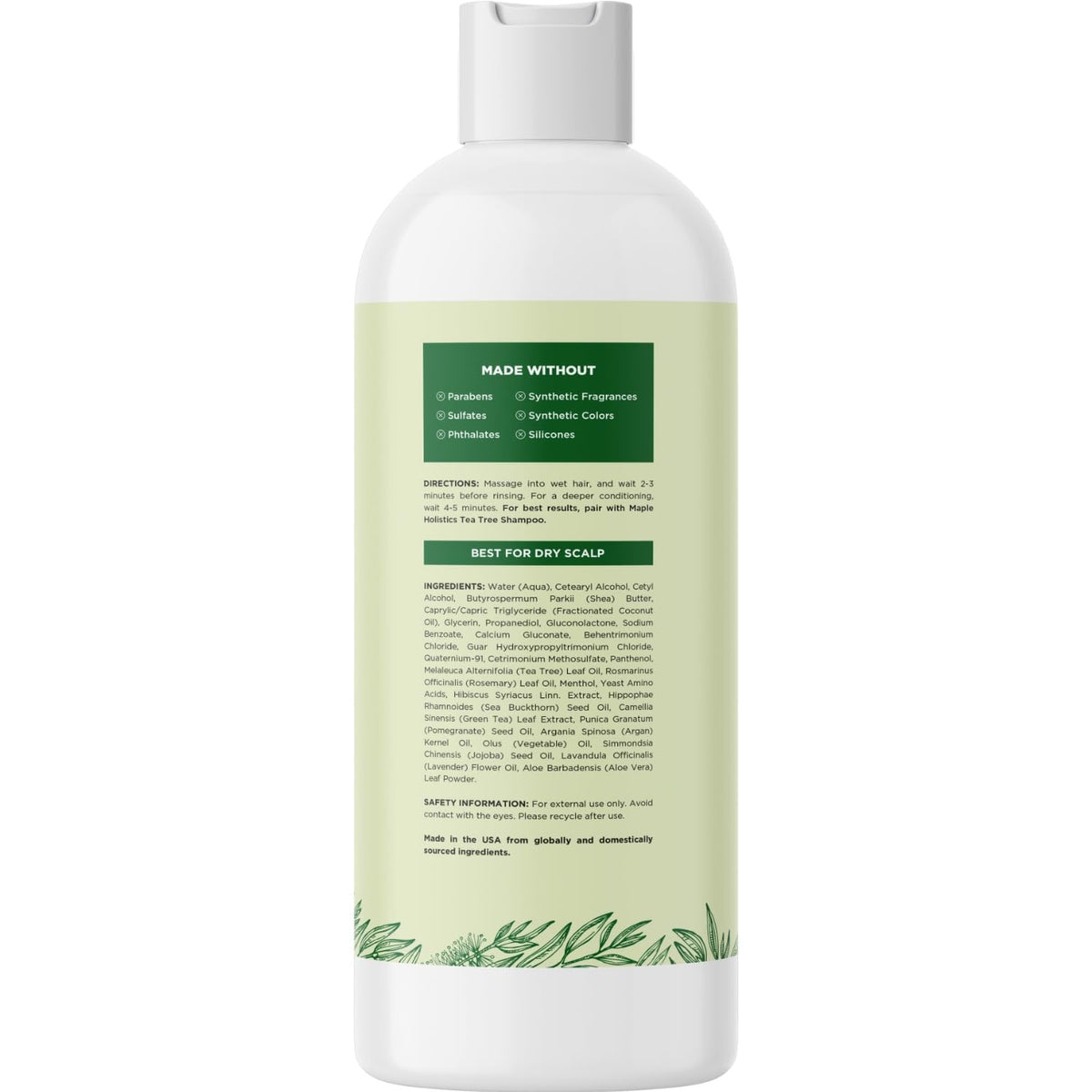 Maple Holistics close-up label view with ingredient clarity benefit