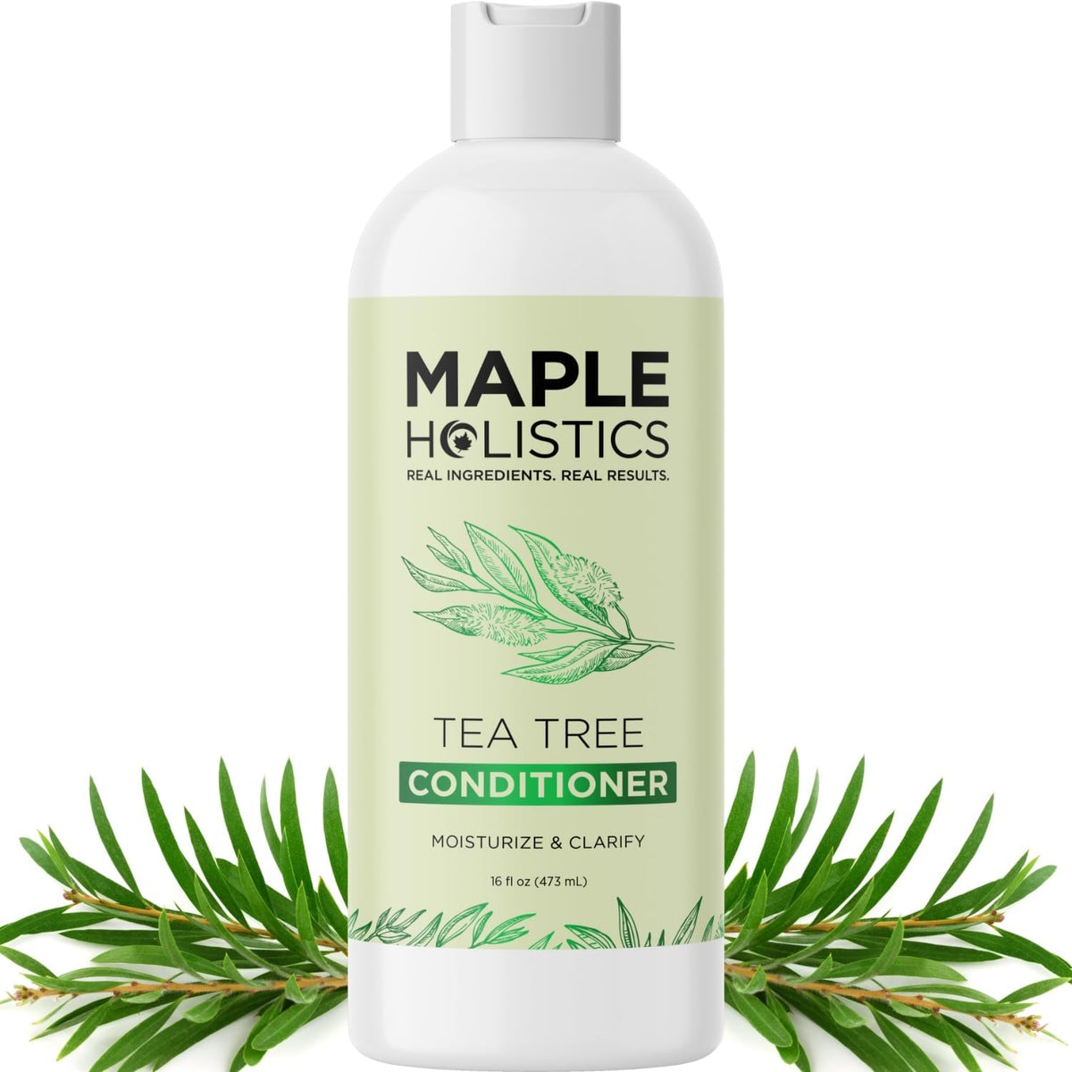 Maple Holistics bottle front view showing label and natural benefit