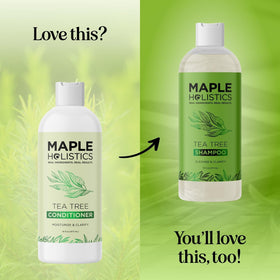 Maple Holistics in-shower application showing scalp massage benefit