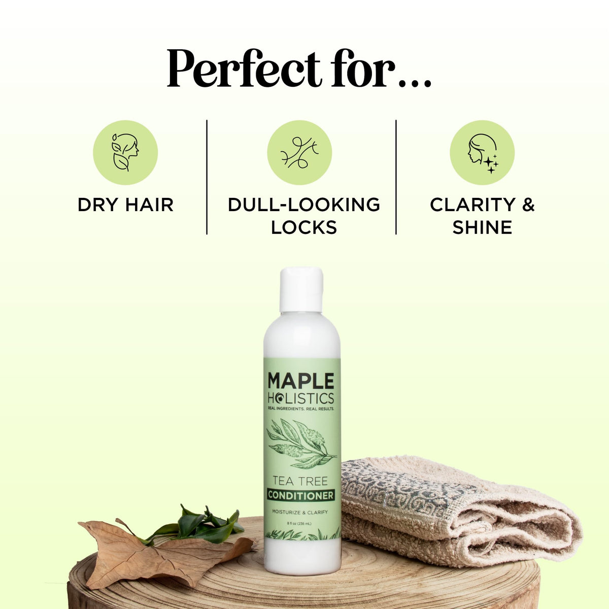 Maple Holistics bottle next to ruler showing product size for travel convenience