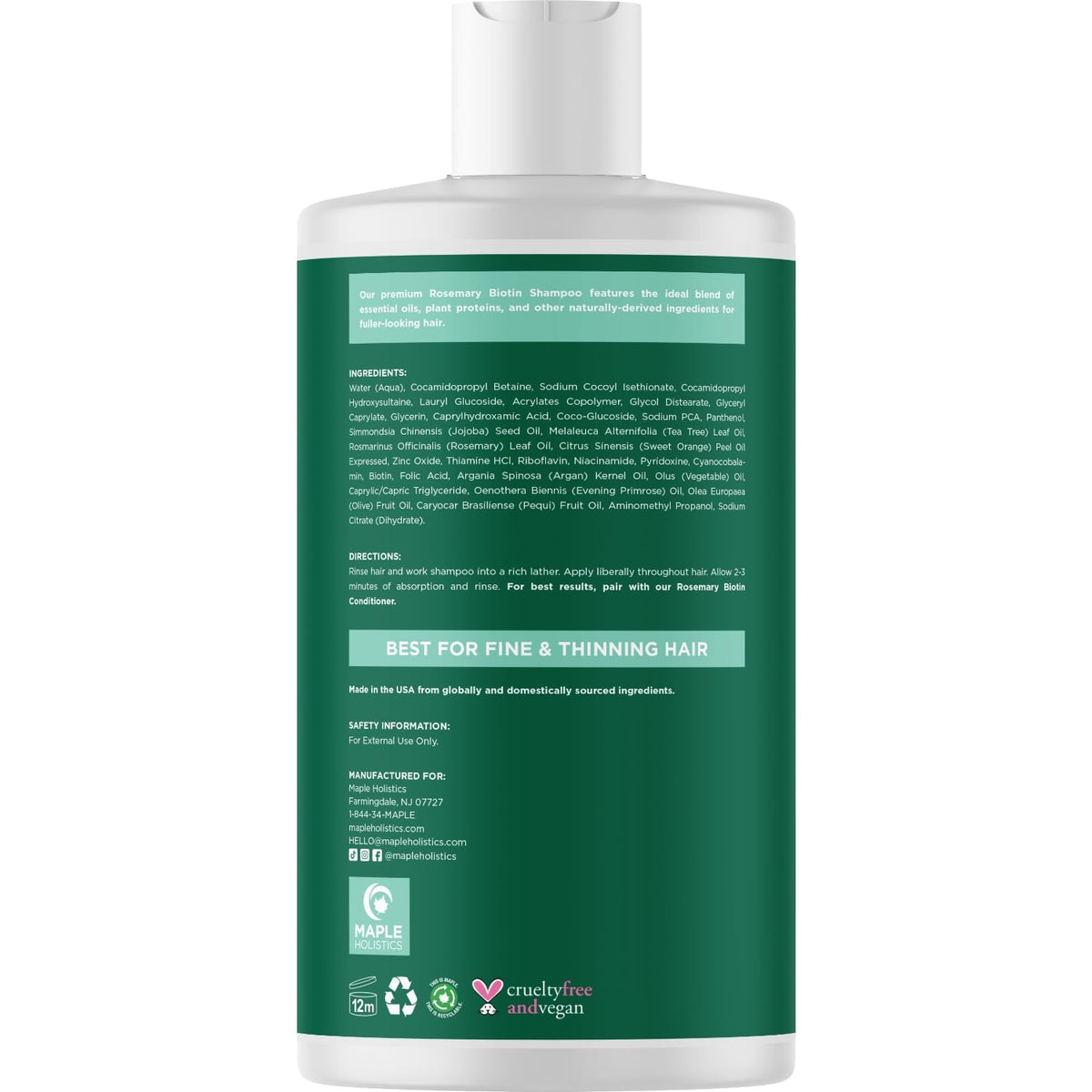 Maple Holistics tea tree oil drop image indicating scalp-refreshing benefit