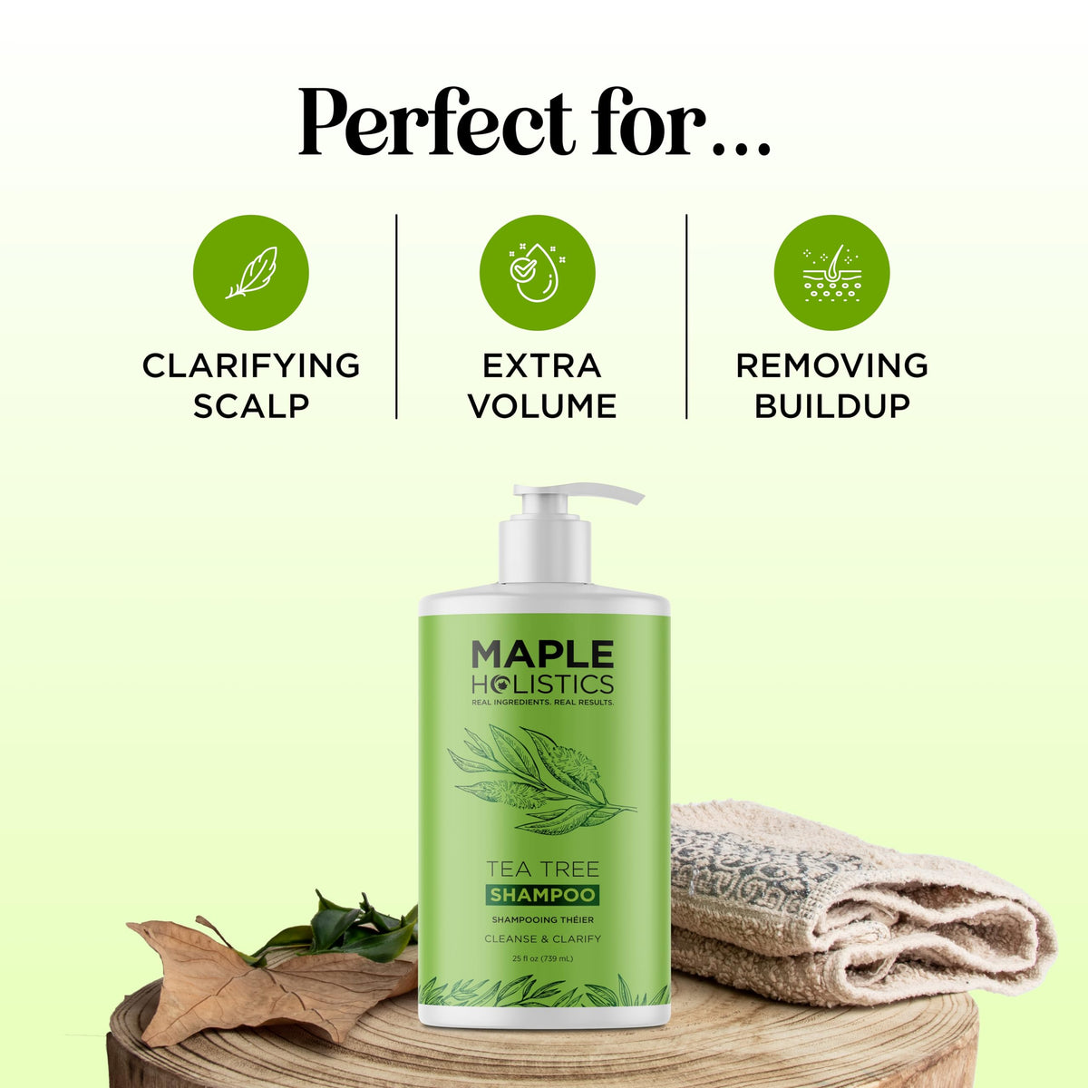 Maple Holistics shampoo applied in shower demonstrating easy daily use
