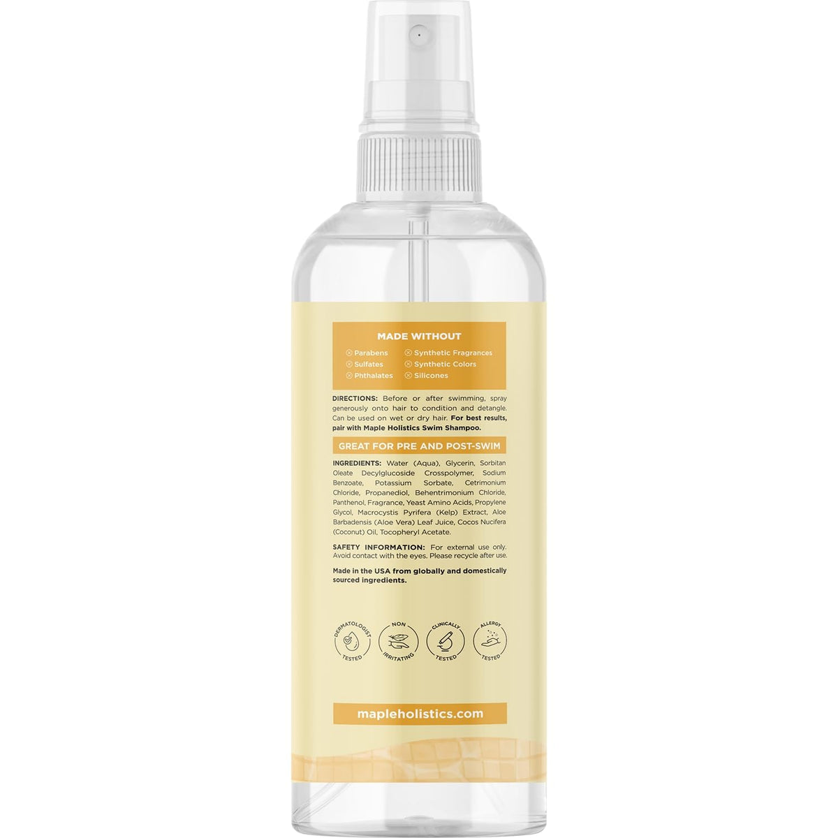 Maple Holistics clear droplet on fingertip illustrating lightweight texture benefit
