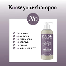 Maple Holistics shampoo lathered foam demonstrating gentle cleansing