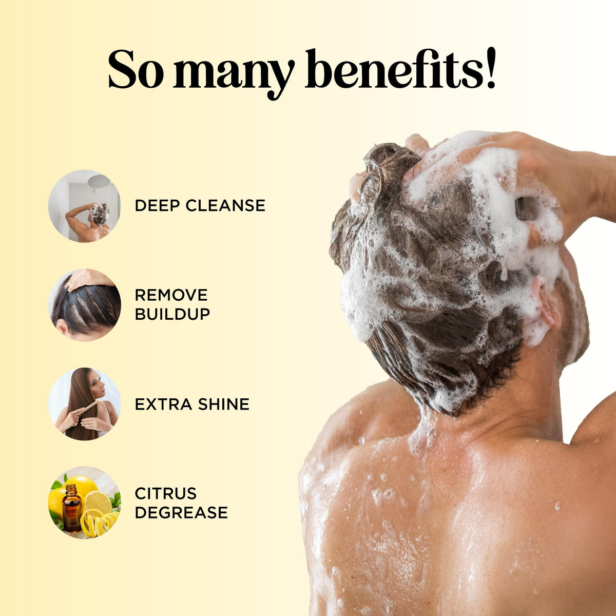 Maple Holistics shampoo lather texture illustrating gentle yet effective cleansing