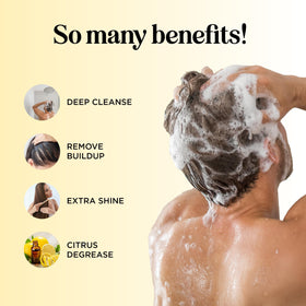Maple Holistics shampoo lather texture illustrating gentle yet effective cleansing