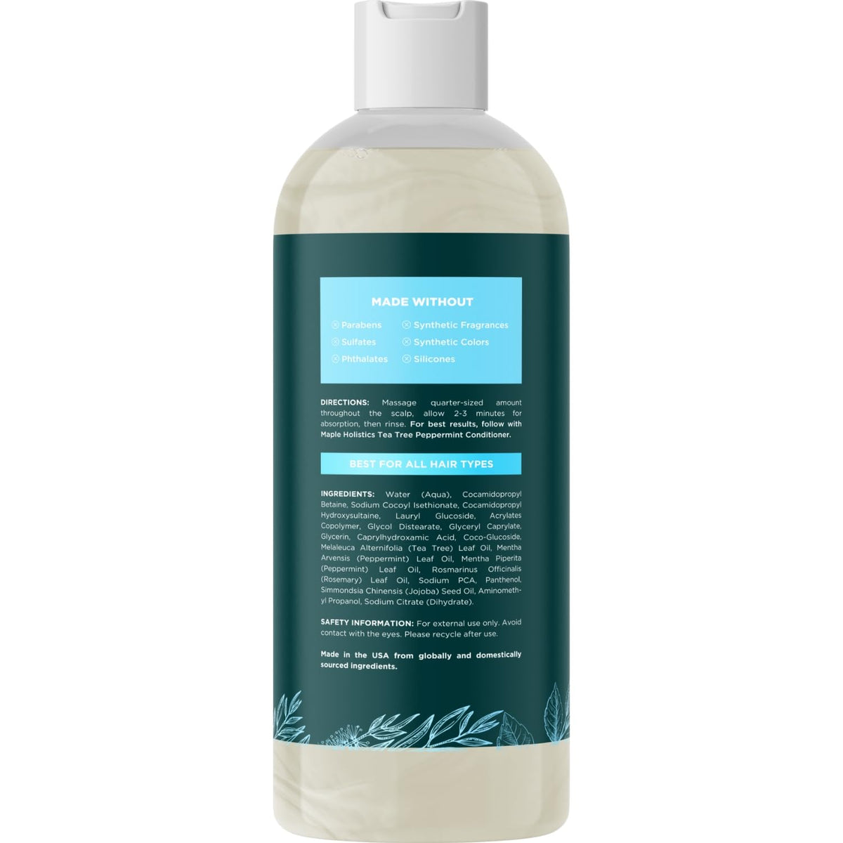 Maple Holistics in use during shower showing gentle scalp massage benefit