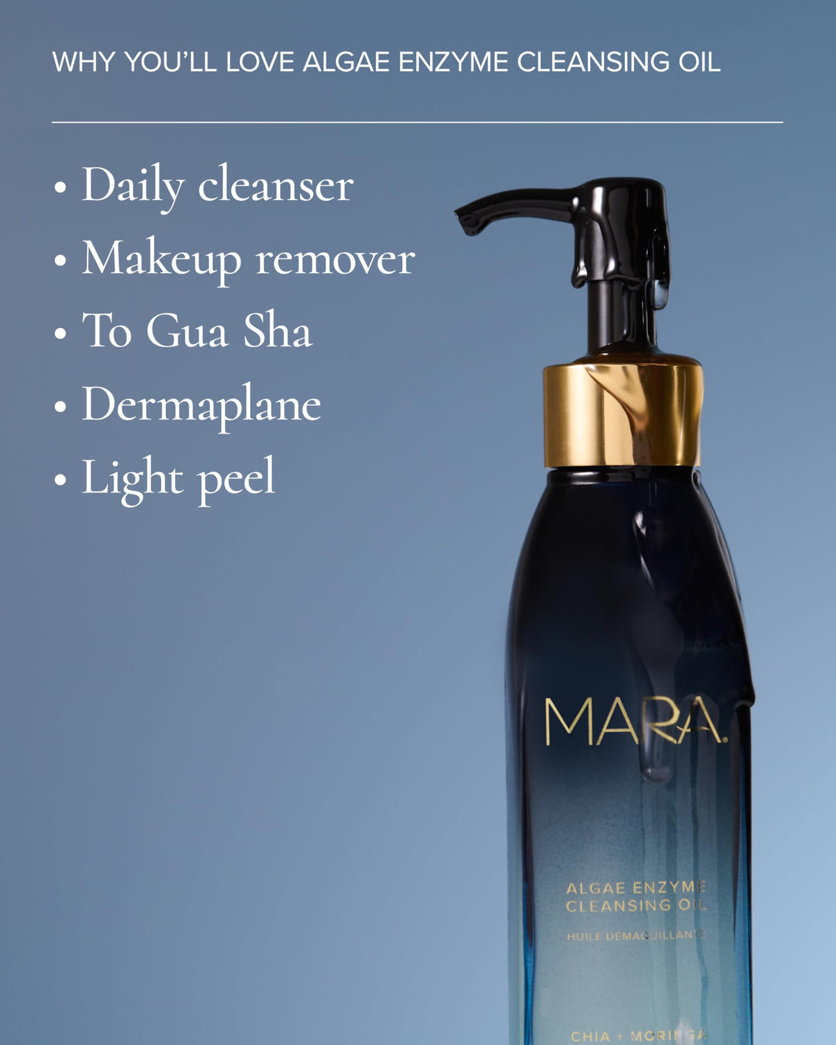 MARA emulsified cleansing oil milky texture illustrating easy rinseability and clean finish