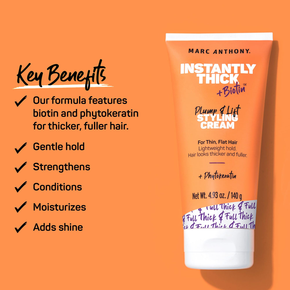 Marc Anthony cream texture on fingers highlighting lightweight, non-greasy feel