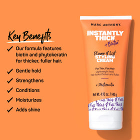 Marc Anthony cream texture on fingers highlighting lightweight, non-greasy feel