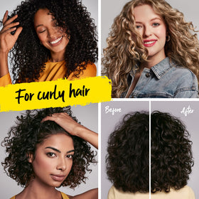 Marc Anthony used with a diffuser creating lifted, bouncy curls quickly