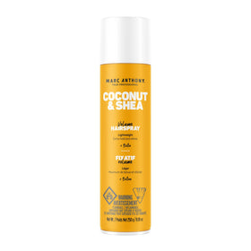 Marc Anthony aerosol can front view showing coconut and shea benefits