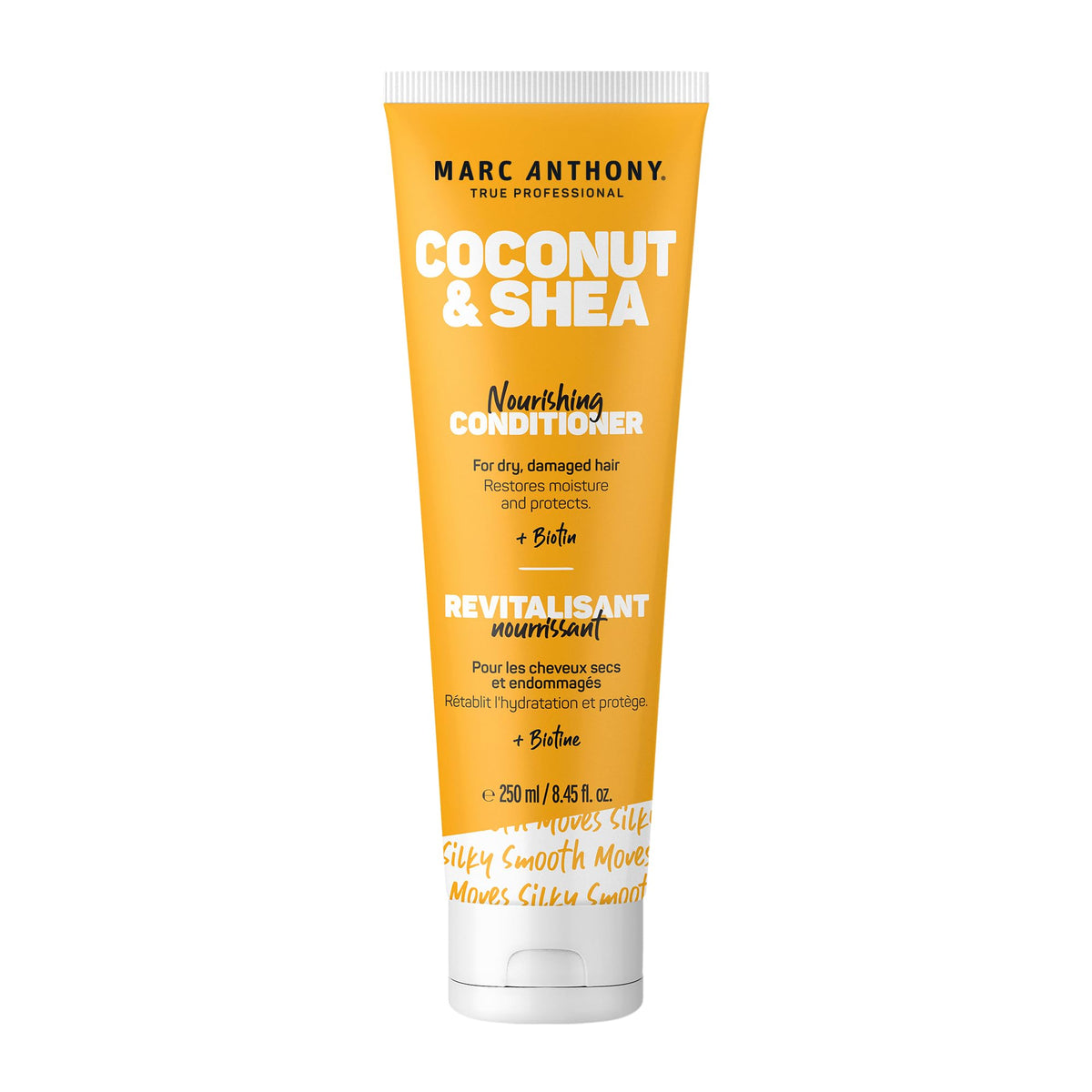 Marc Anthony front bottle showing coconut and shea branding and benefits