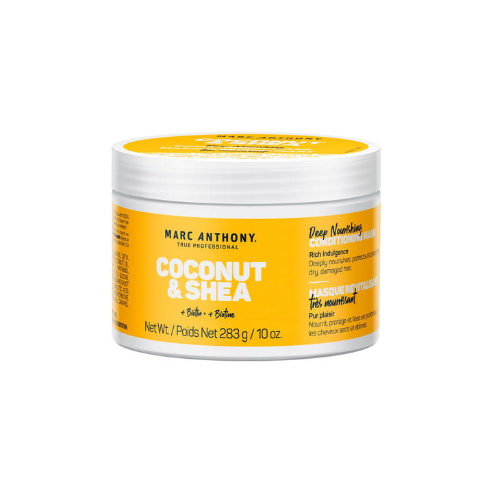 Marc Anthony front packaging showing 295 mL jar and coconut imagery for hydration
