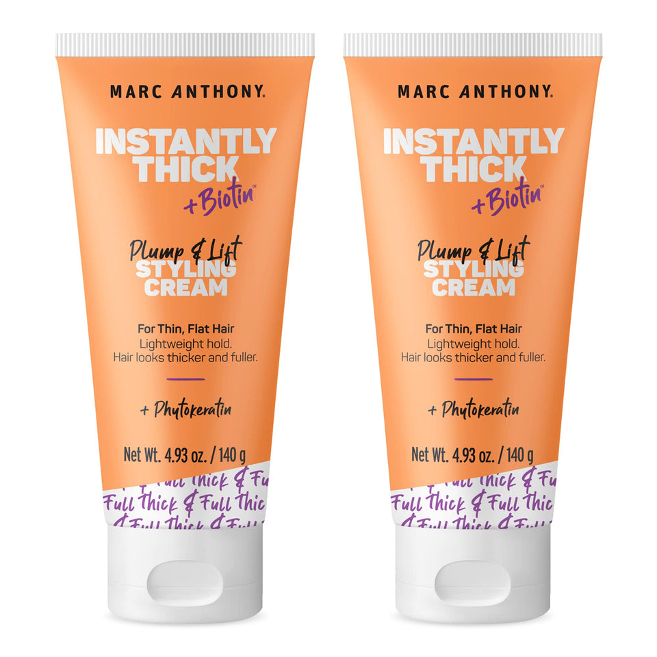 Marc Anthony front packaging showing two tubes, conveys value and volumizing benefit