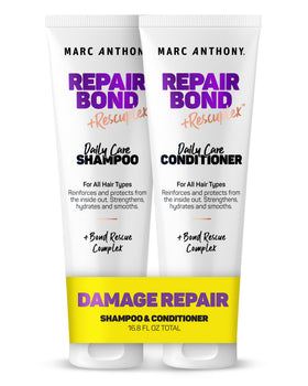 Marc Anthony front packaging showing shampoo and conditioner for instant recognition and trust
