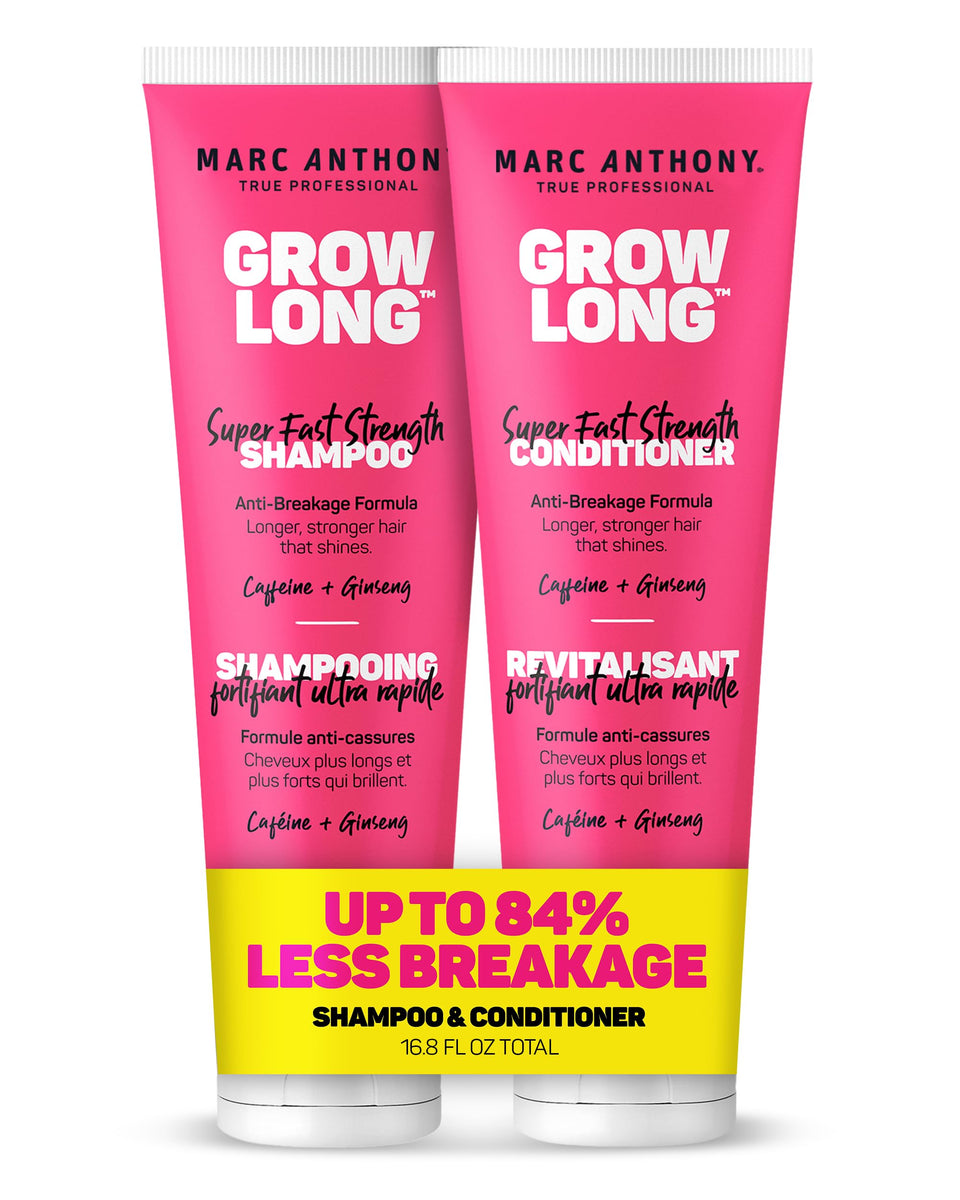 Marc Anthony front packaging showing Grow Long gift set and tidy presentation benefits