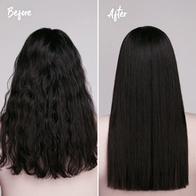 Marc Anthony visible smoother hair after use showing reduced frizz