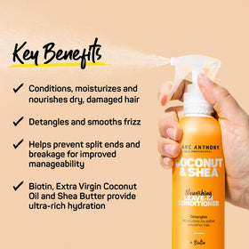 Marc Anthony close-up of coconut and shea butter ingredients highlighting nourishing benefits
