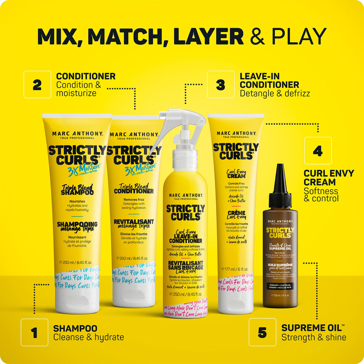 Marc Anthony ingredients label closeup showing shea butter, avocado oil and vitamin E