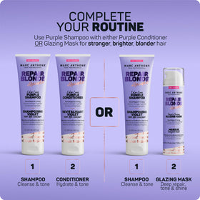 Marc Anthony shampoo on bathroom shelf for salon-style routine