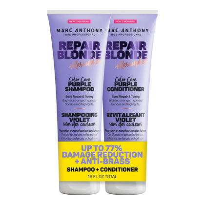 Marc Anthony front packaging showing shampoo and conditioner for tone and repair
