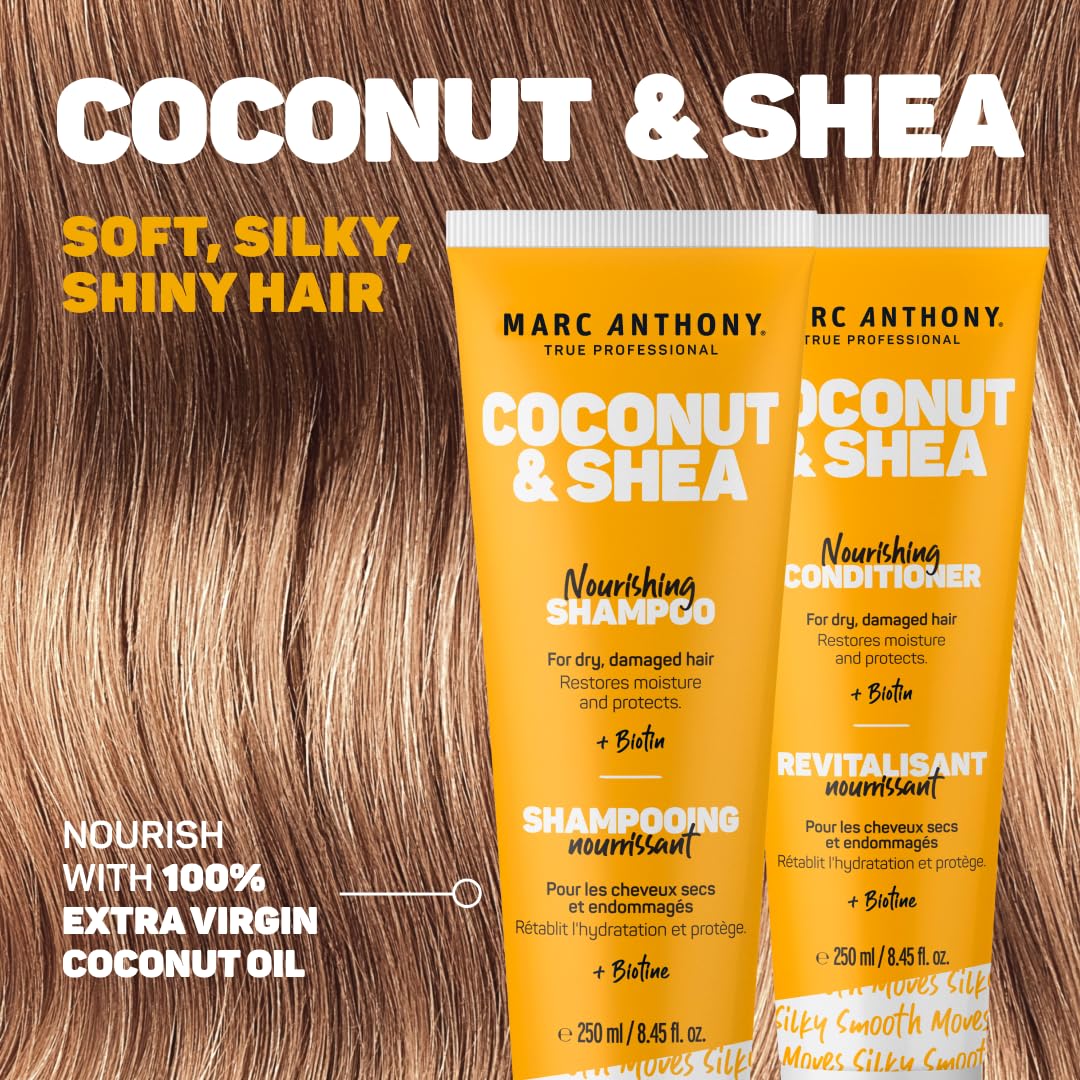 Marc Anthony shampoo being applied in shower to remove buildup and refresh hair