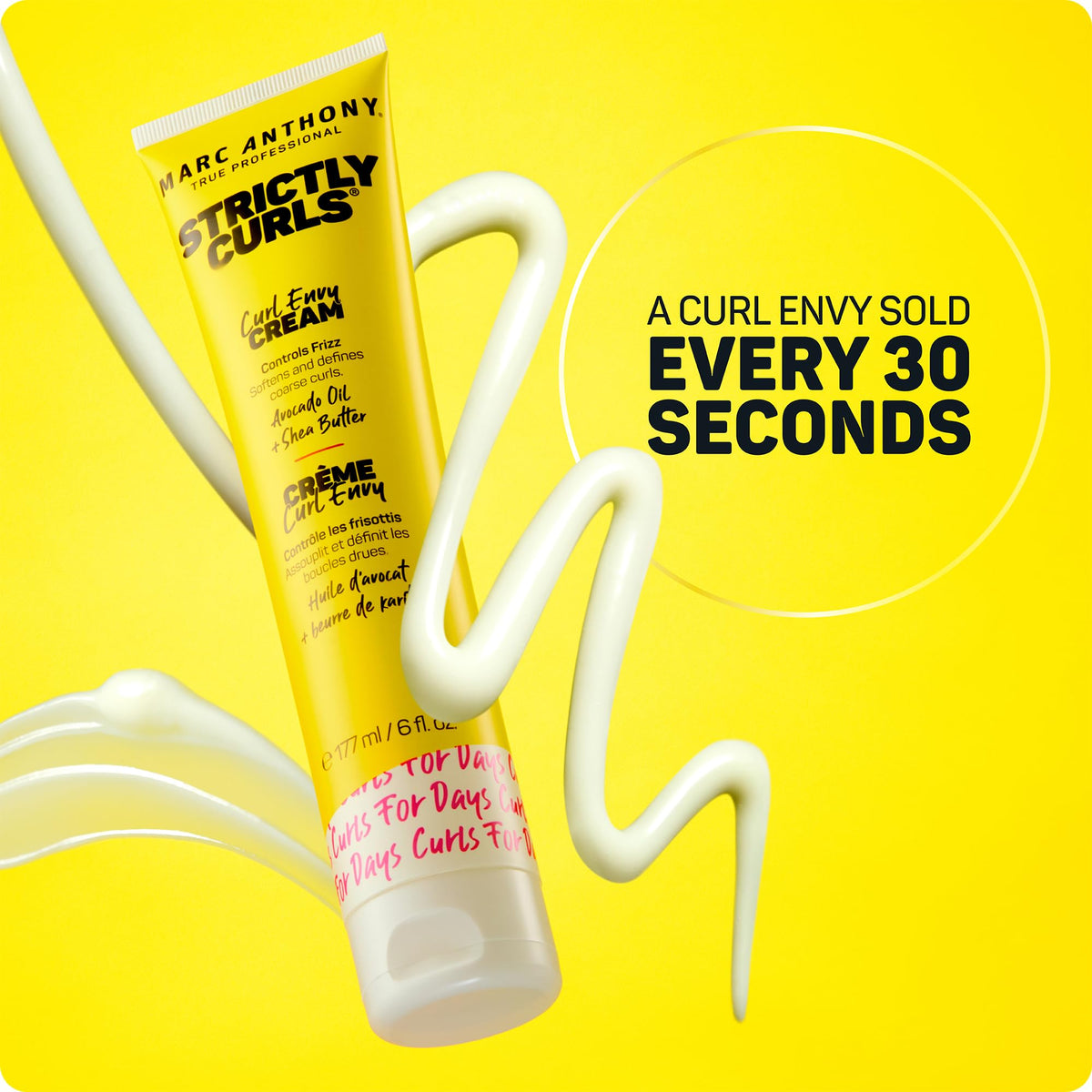 Marc Anthony size comparison next to hand illustrating 6 fl oz tube scale