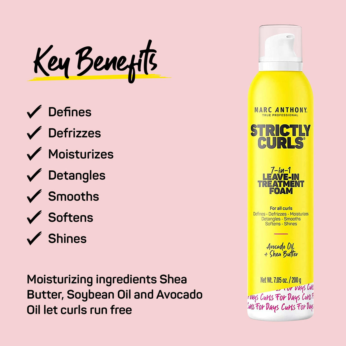 Marc Anthony back label with directions and ingredient highlights