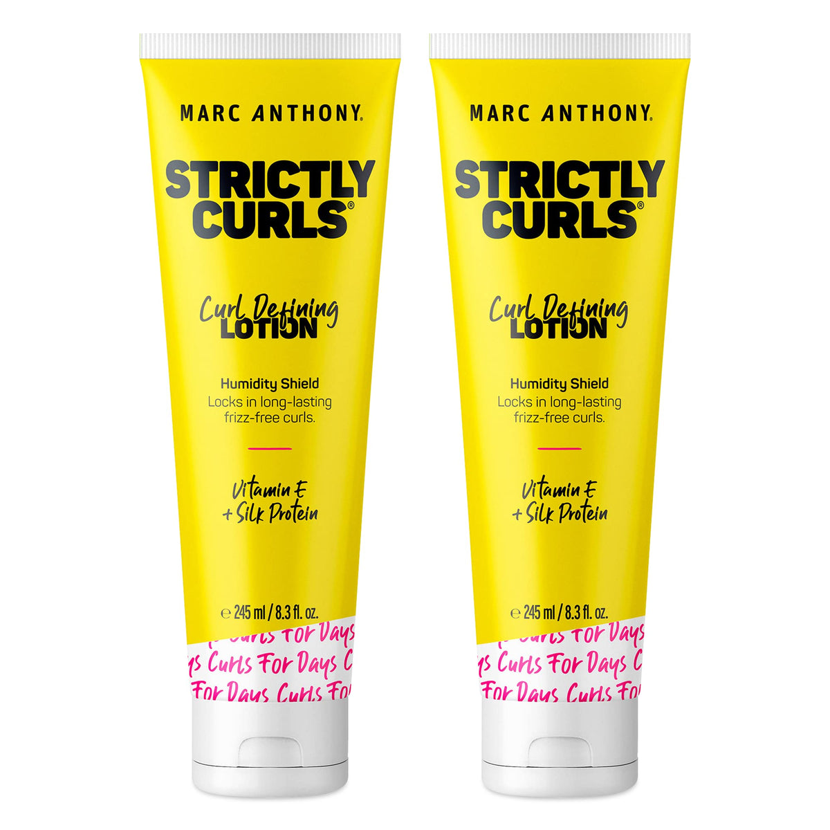 Marc Anthony Strictly Curls front packaging showing two bottles and product benefit