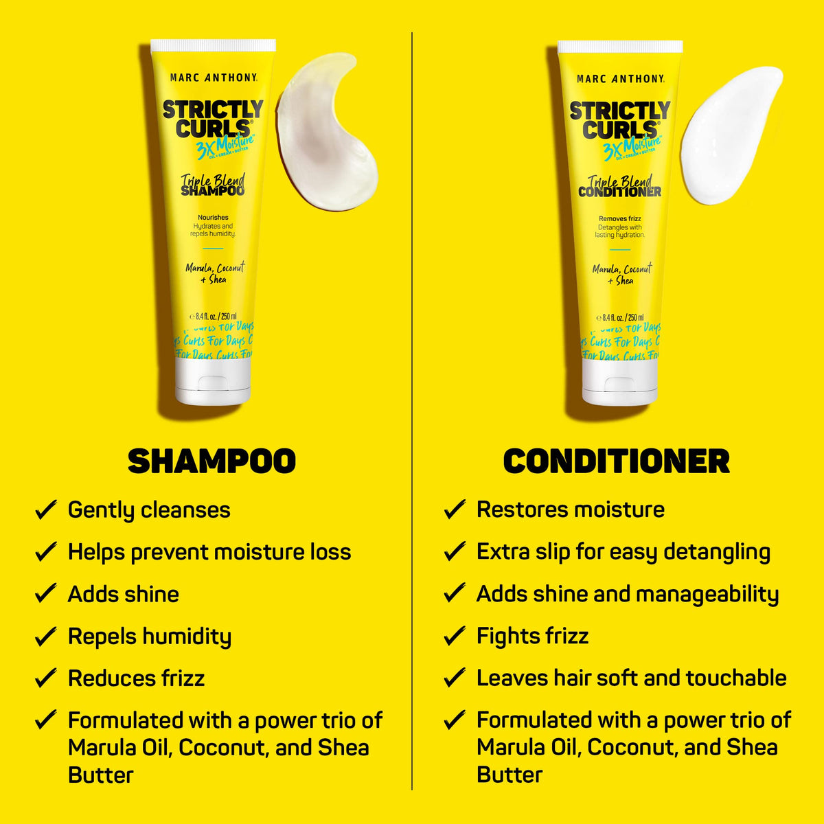 Marc Anthony product texture close-up showing creamy conditioner hydration