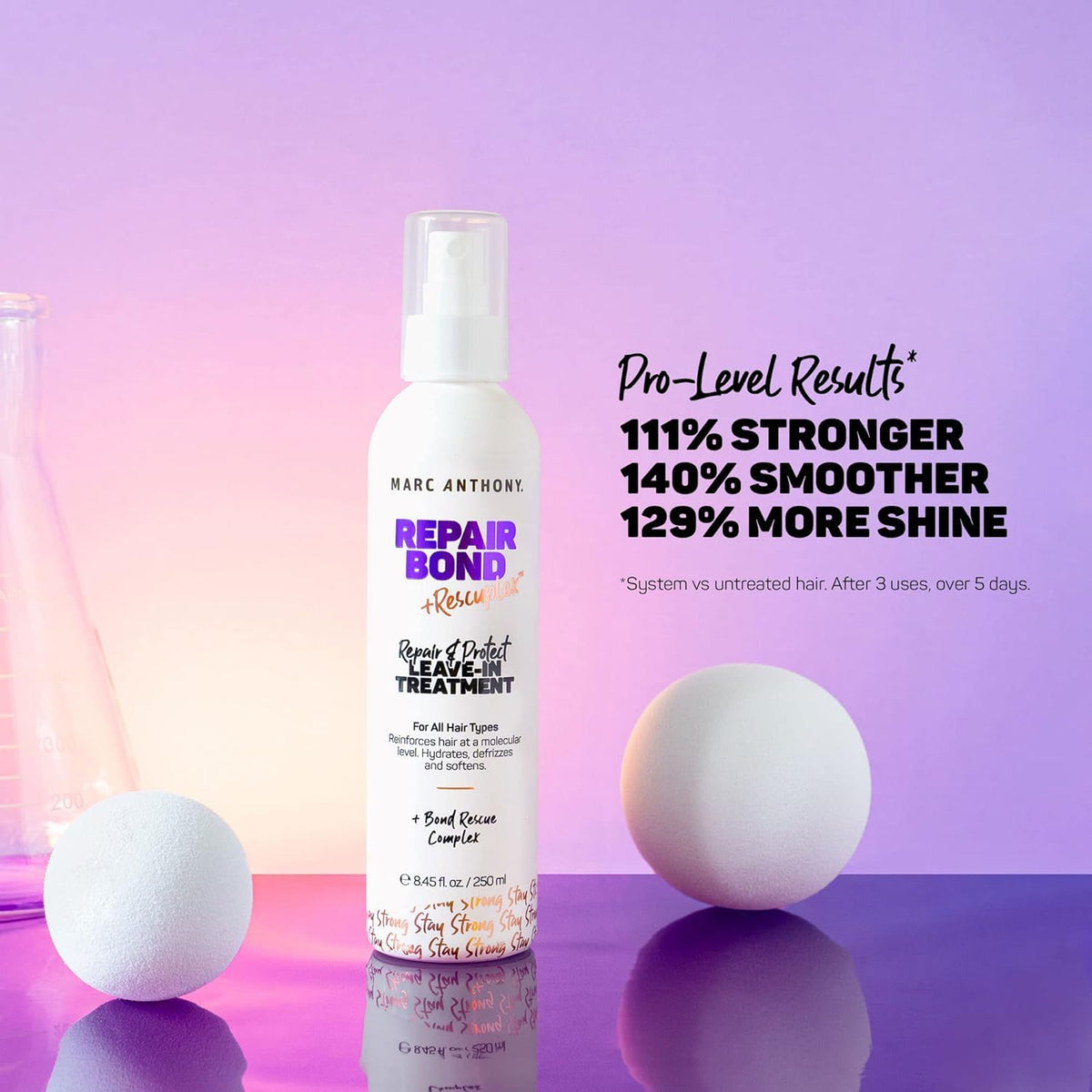 marc anthony mist on hair strand showing lightweight texture and absorption benefit