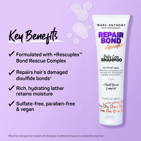 Marc Anthony wet hair before application showing prepping step for bond-repair treatment