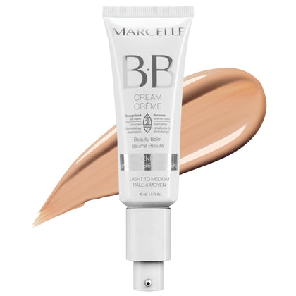 Marcelle BB Cream front tube showing packaging and product name for easy recognition and convenience