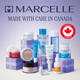 marcelle pad and box held in hand showing compact, travel-friendly size